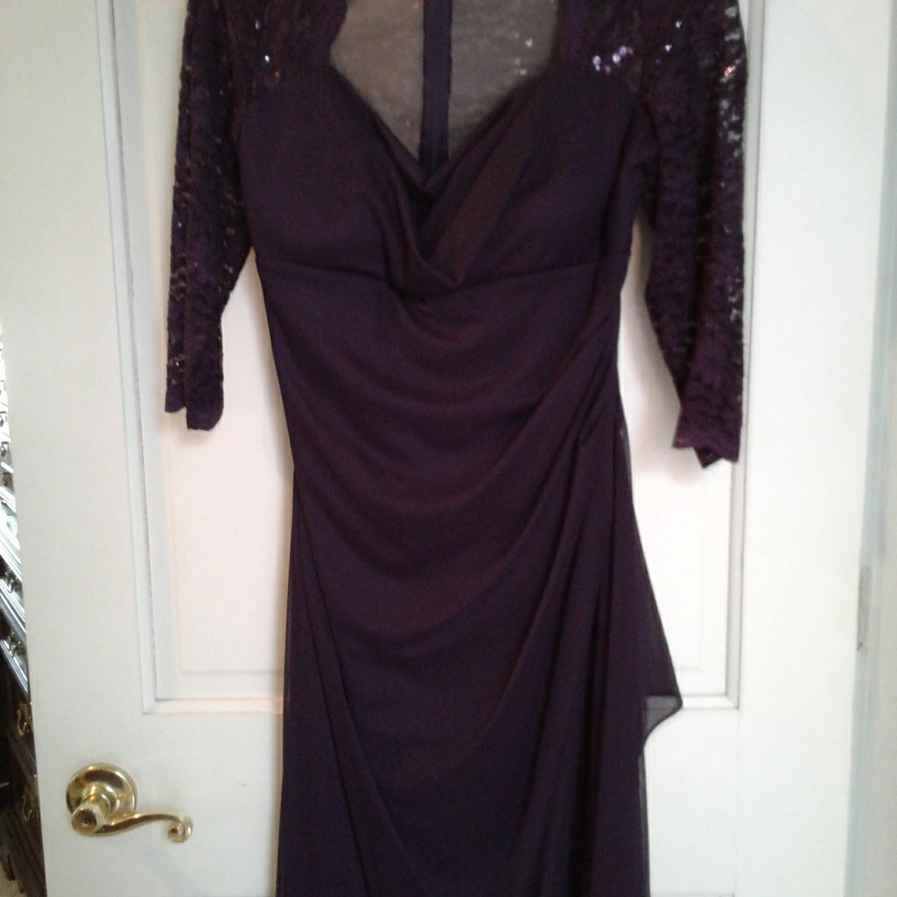 Plum Formal Dress with Shoes and Clutch